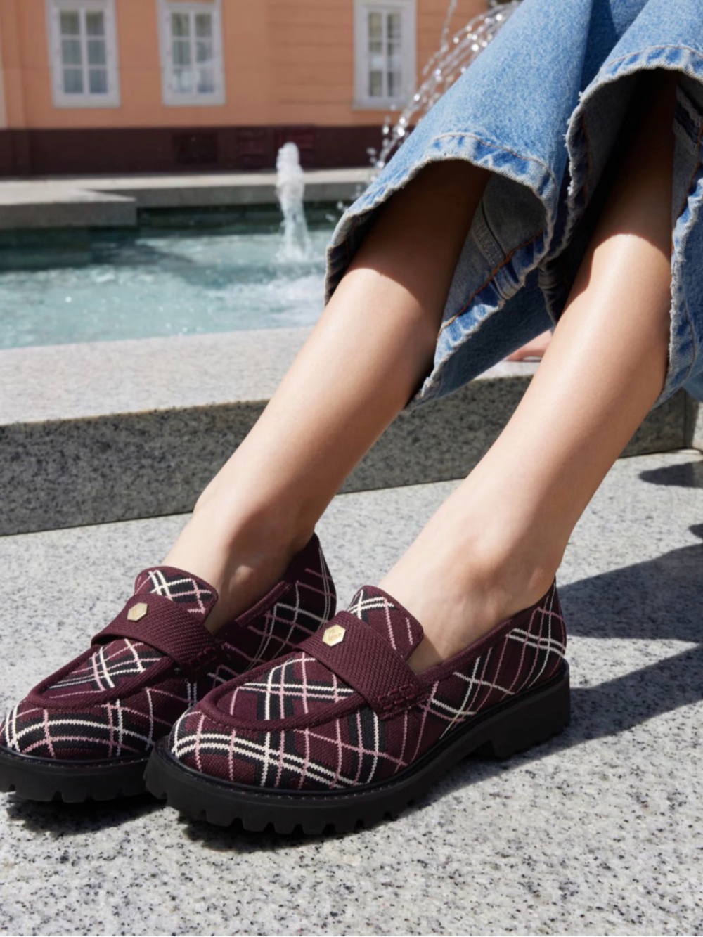 VIVAIA Francesca Burgundy Platform Heel Loafers